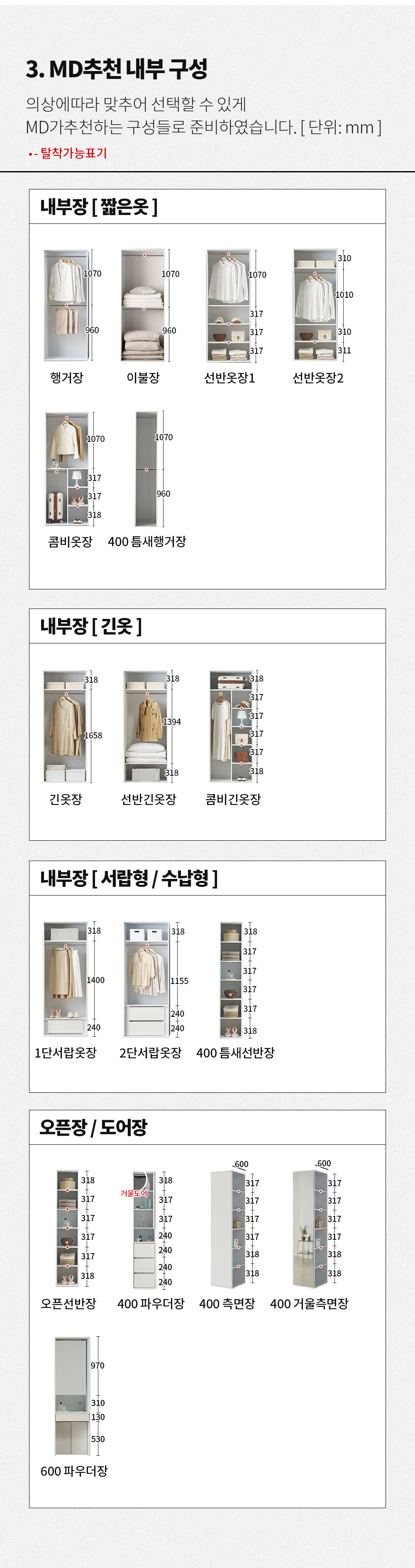 소소숲 오브제 E0 슬라이딩 옷장 3200 D형 상세 이미지 14
